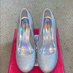Silver Slipper Silver Heels